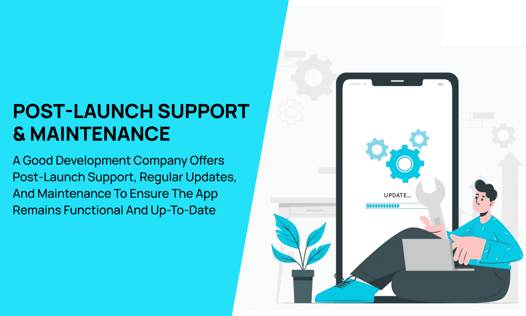 post launch support and updates visual in a mobile app development process